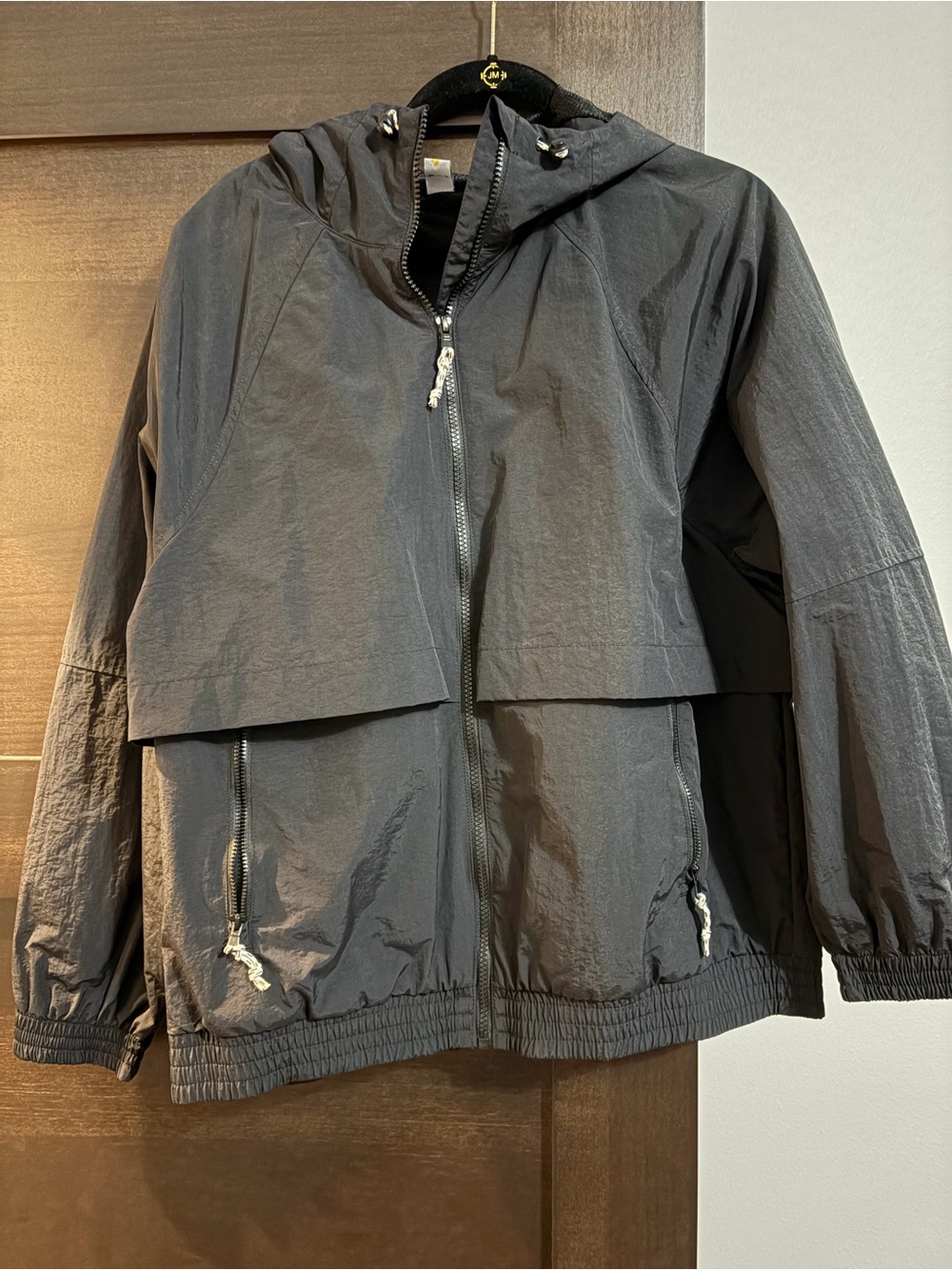 Women Black Hooded Windbreaker Jacket - Lightweight Outdoor Coat
